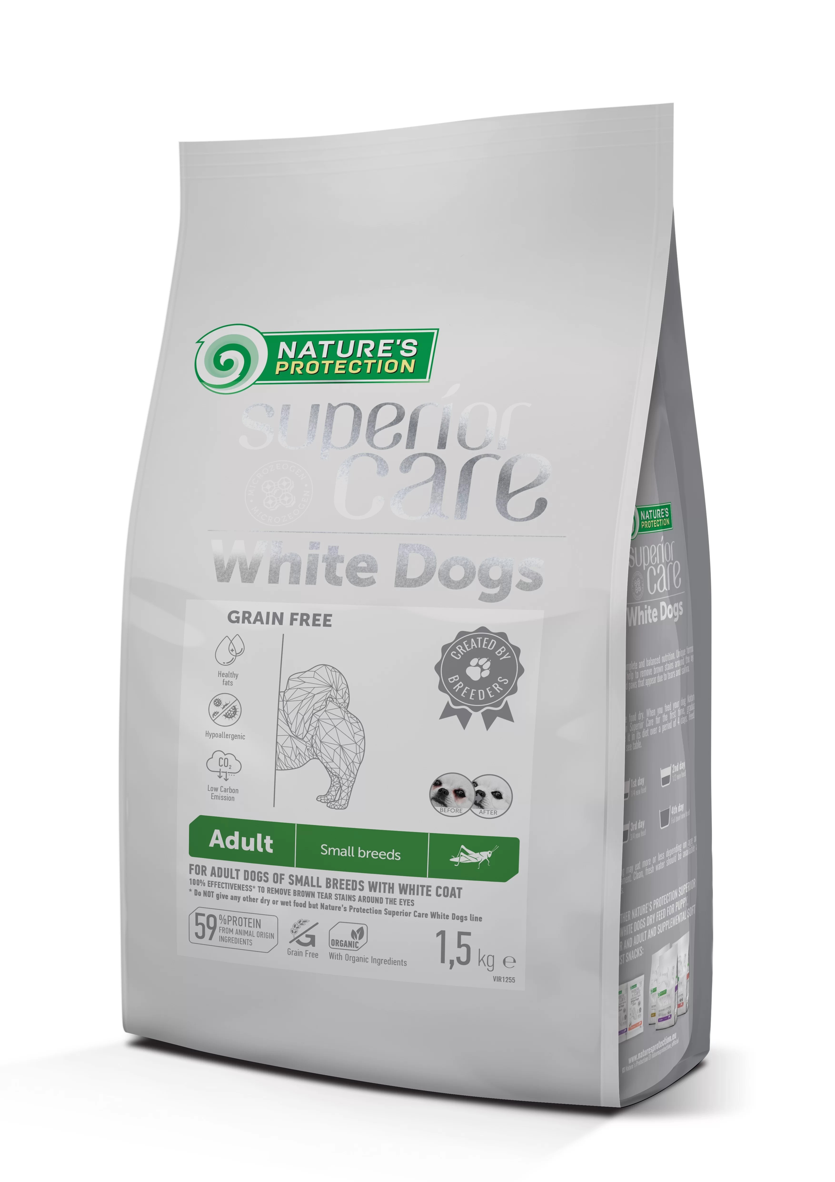 Nature's Protection Tahılsız Larva Proteinli Küçük Irk Yetişkin Beyaz Tüylü Köpek Maması 1.5 Kg