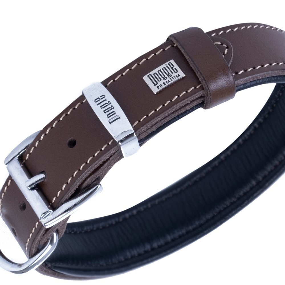 Doggie Firstclass Gerçek Deriden El Yapımı Köpek Boyun Tasması 3.5x47-55 Cm Kahverengi