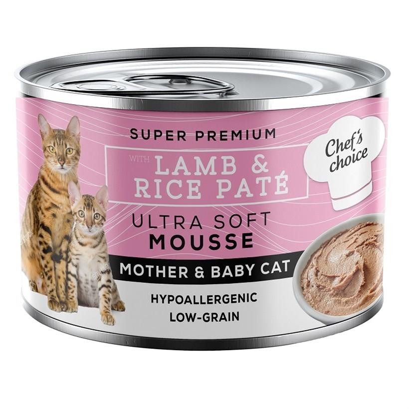 Chefs Choice Mother & Babycat Kuzu Etli Yavru ve Yetişkin Kedi Konserve Maması 200 Gr