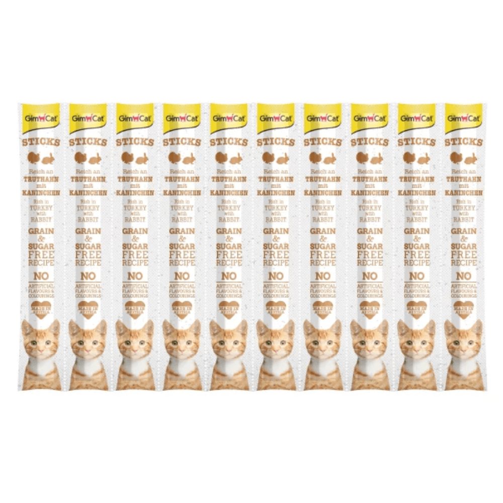 GimCat Sticks Hindi Etli ve Tavşanlı Yetişkin Kedi Ödül Maması 10x5 Gr