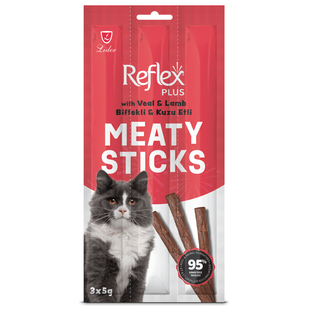 Reflex Plus Biftek ve Kuzulu Stick Kedi Ödül Maması 3x5 Gr