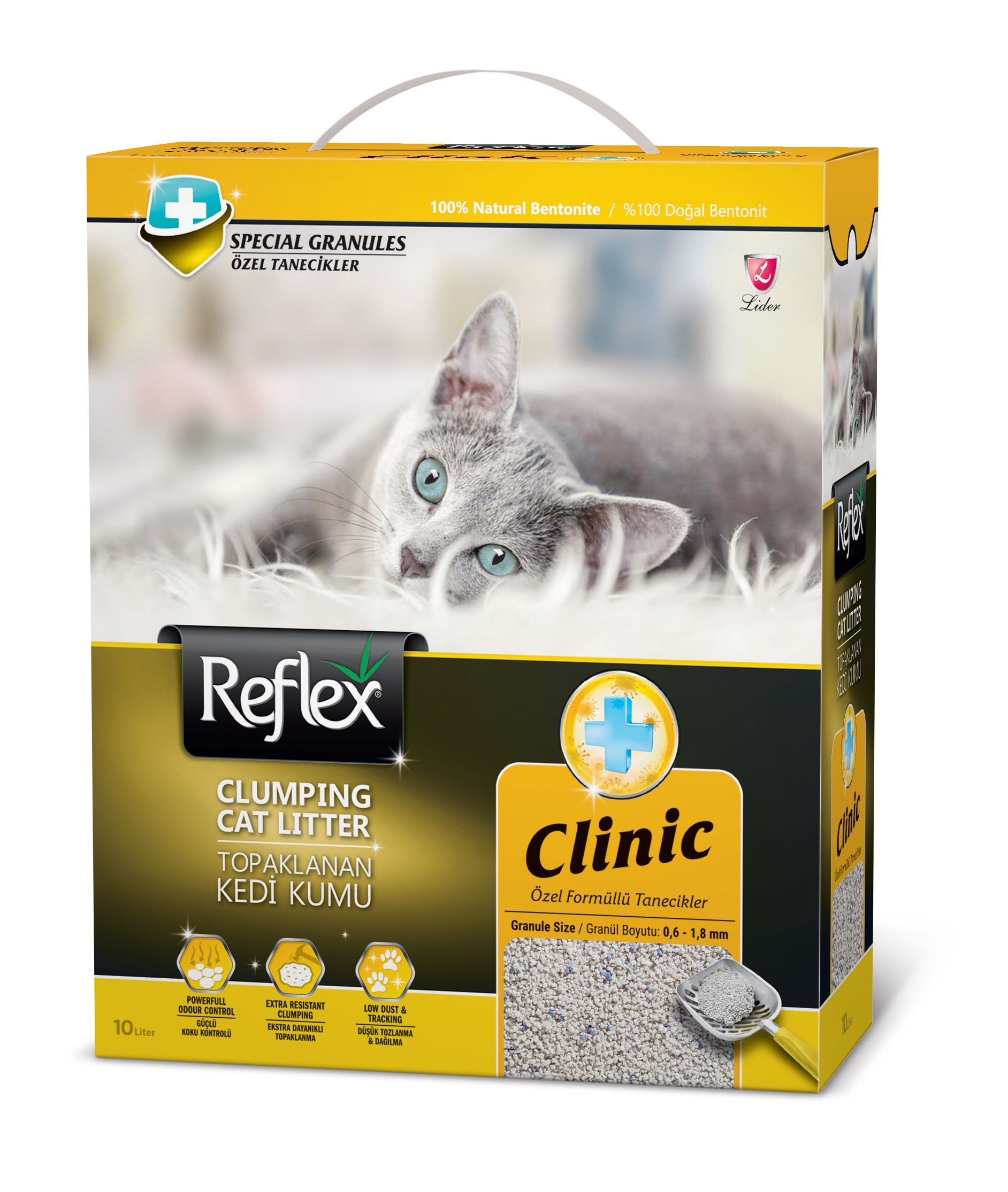 Reflex Clinic Özel Tanecik Formüllü Topaklanan Kedi Kumu 10 Lt