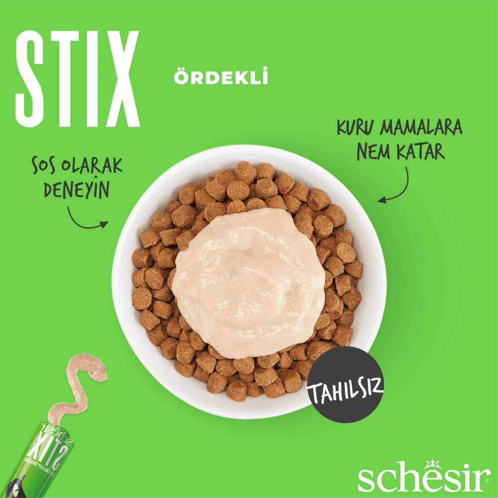 Schesir Stix Ördekli Krem Kedi Ödülü 6 x 15 G