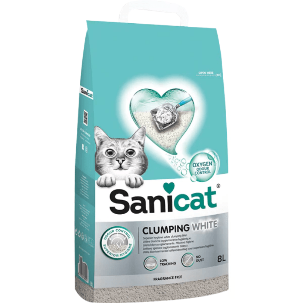 Sanicat Clumping White Oksijen Kontrol Kedi Kumu 8 Lt