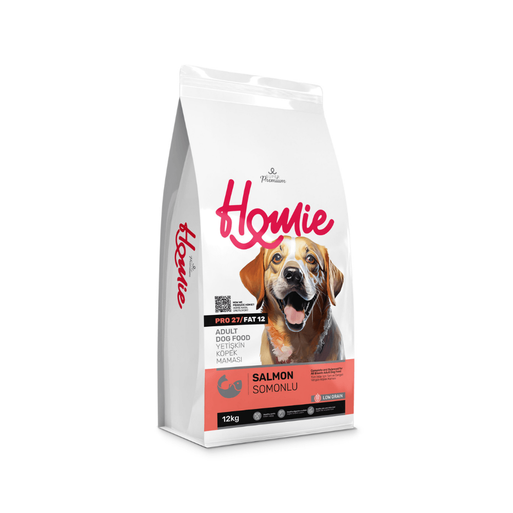 Homie Süper Premium Düşük Tahıllı Somonlu Yetişkin Köpek Maması 12 Kg