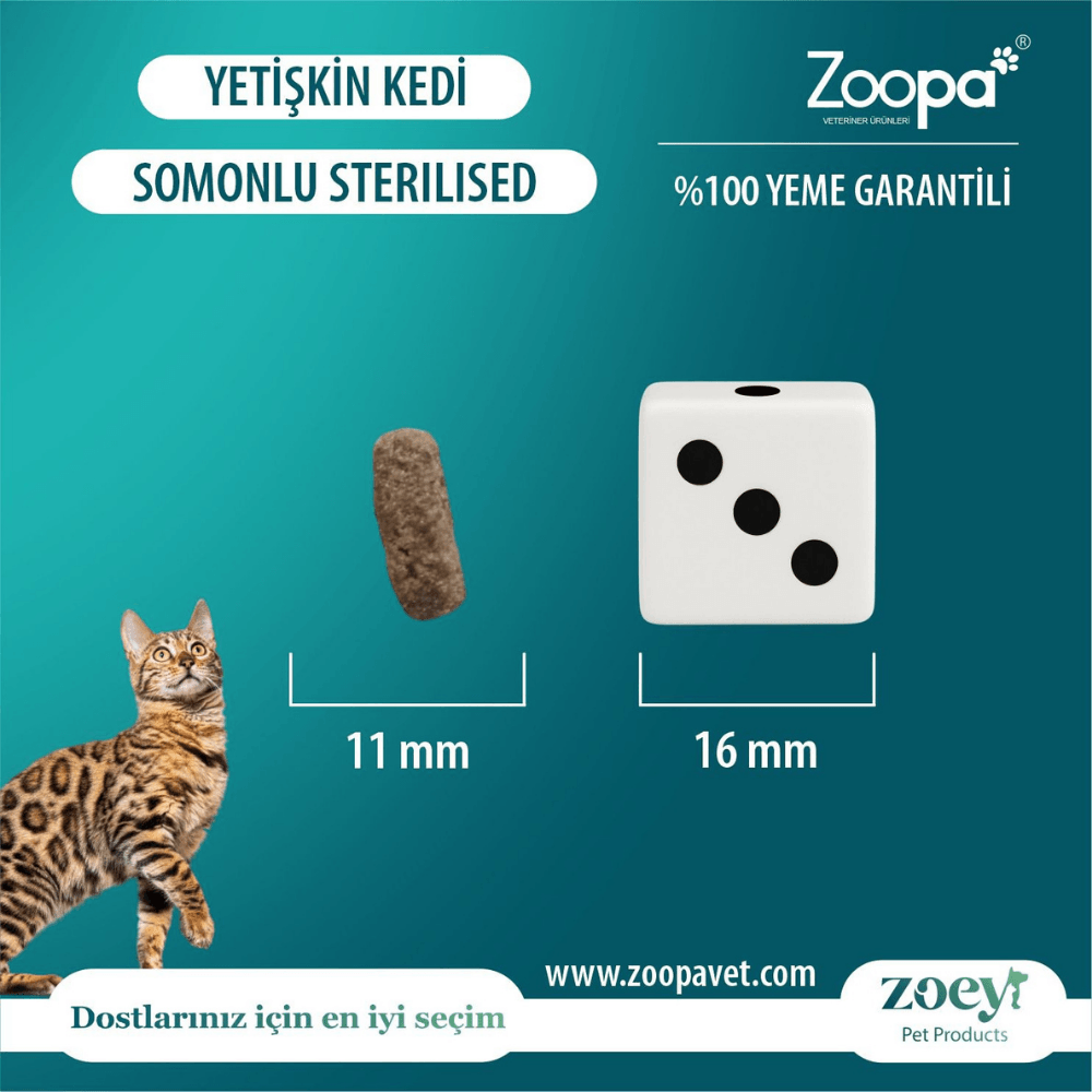 Zoey Somonlu Kısırlaştırılmış Yetişkin Kedi Maması 15 KG