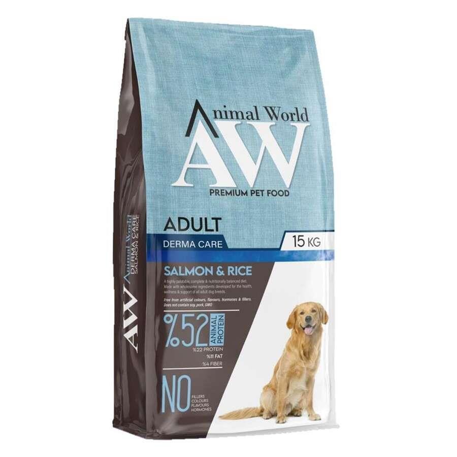 Animal World Derma Care Somonlu ve Pirinçli Yetişkin Köpek Maması 15 Kg
