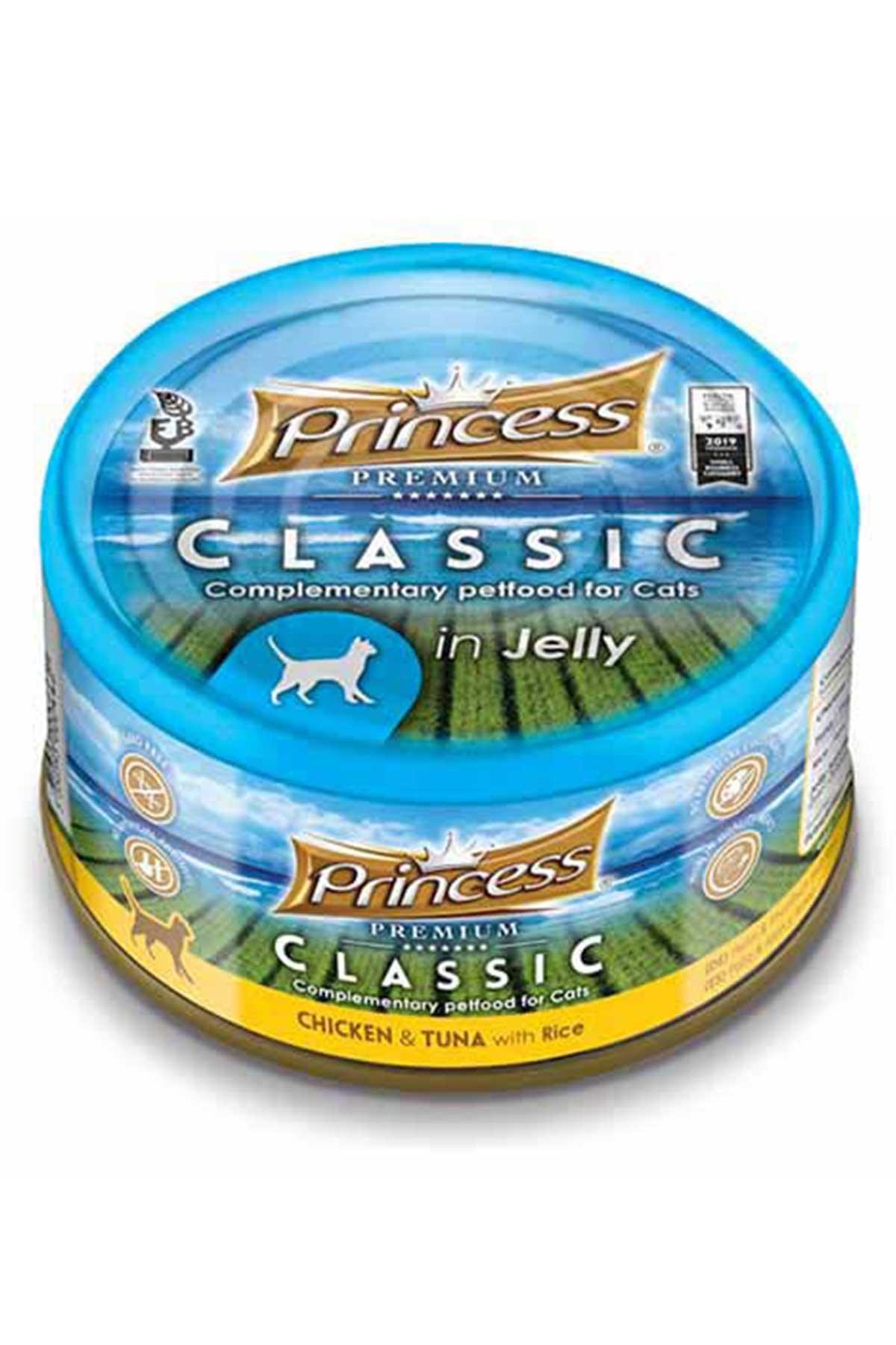 Princess Classic Ton Balıklı Tavuk Etli ve Pirinçli Yetişkin Kedi Konservesi 170 Gr