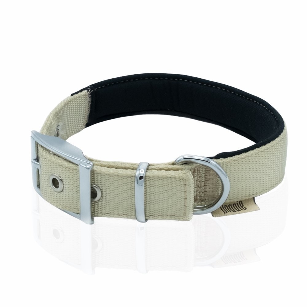 Doggie Elit Dokumadan El Yapımı Köpek Boyun Tasması 2.5x37-45 Cm K.Haki