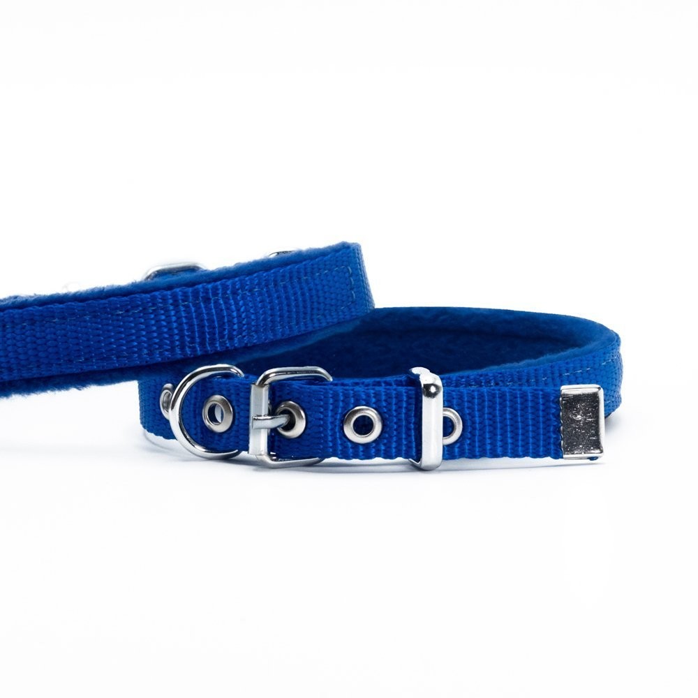 Doggie Polar Dokumadan El Yapımı Köpek Boyun Tasması 1.5x25-30 Cm Royal Mavi