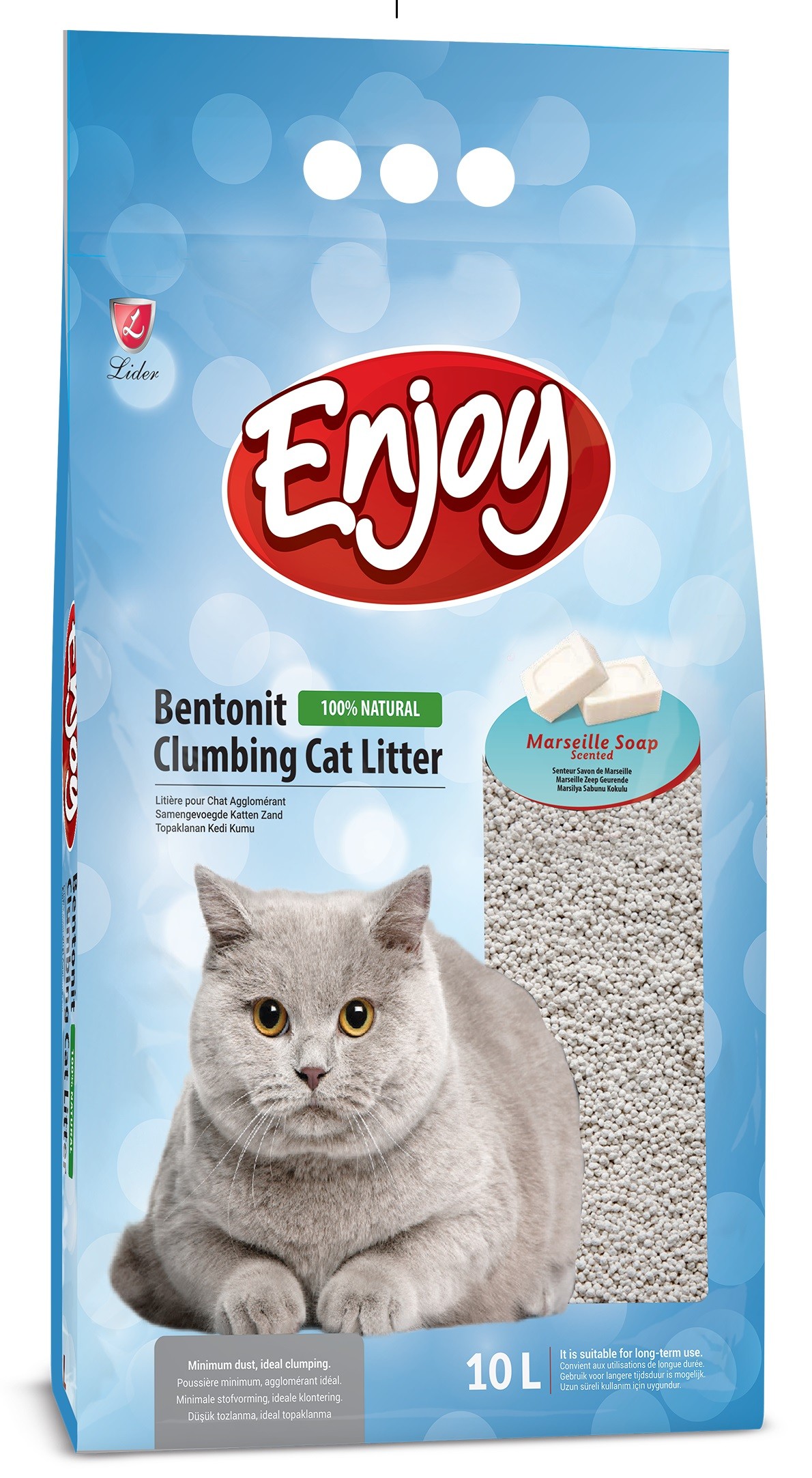 Enjoy Marsilya Sabunu Kokulu İnce Taneli Kedi Kumu 10 Lt