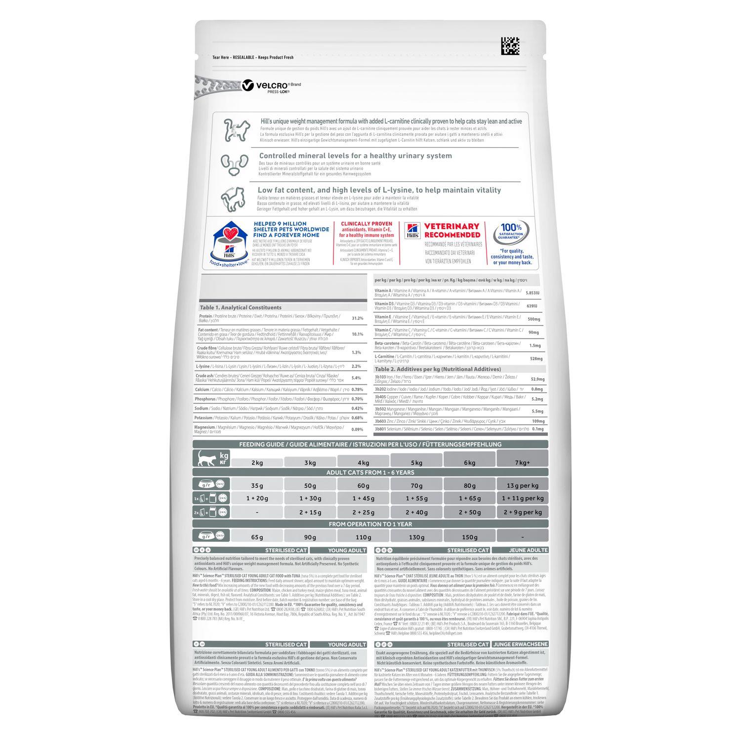 Hill's Kısırlaştırılmış Ton Balıklı Yetişkin Kedi Maması 1.5 Kg