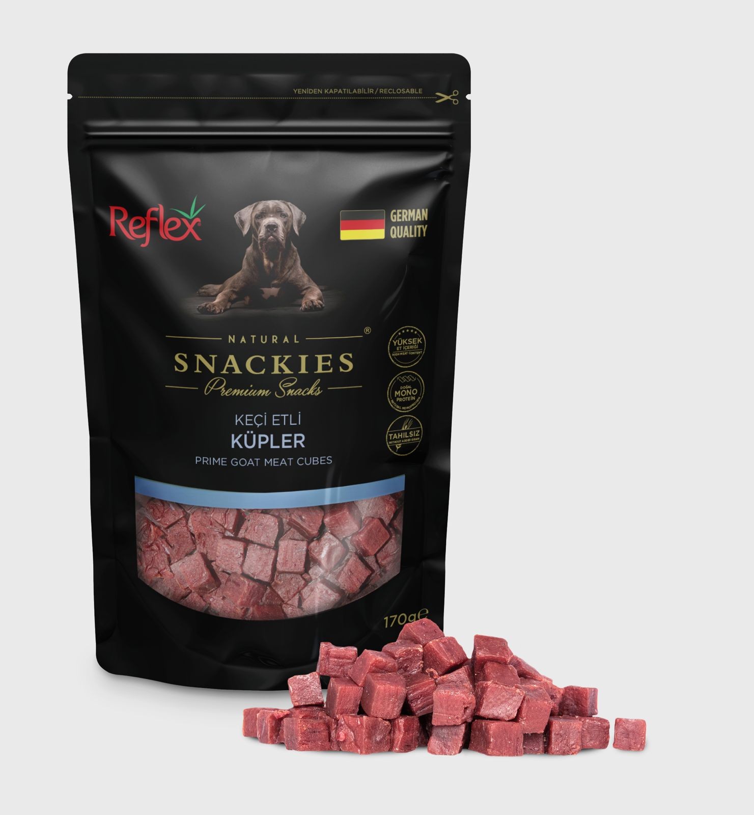 Reflex Snackies Keçi Etli Küpler Köpek Ödülü 170 Gr