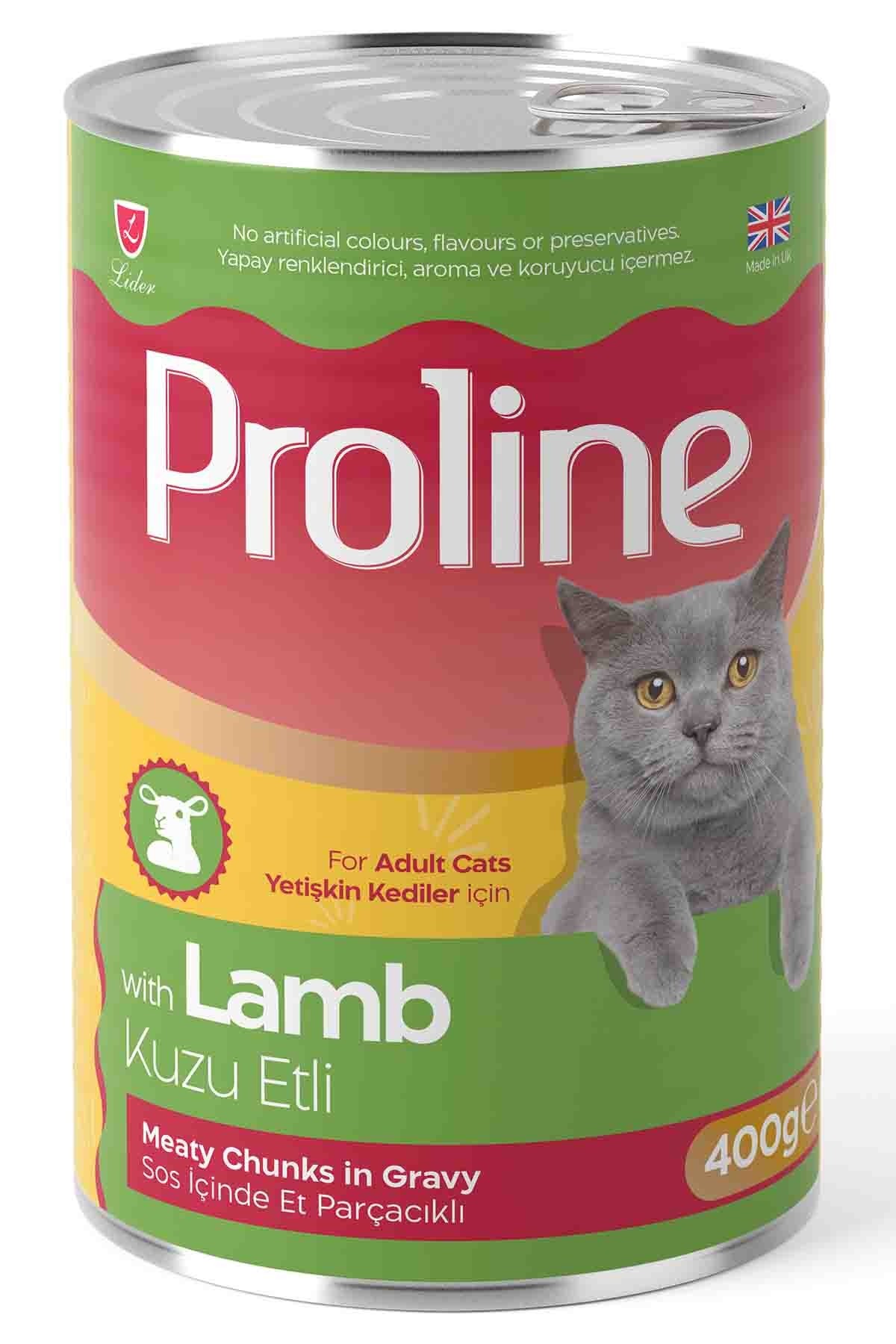 Proline Sos İçinde Et Parçacıklı Kuzu Etli Yetişkin Kedi Konservesi 400 Gr