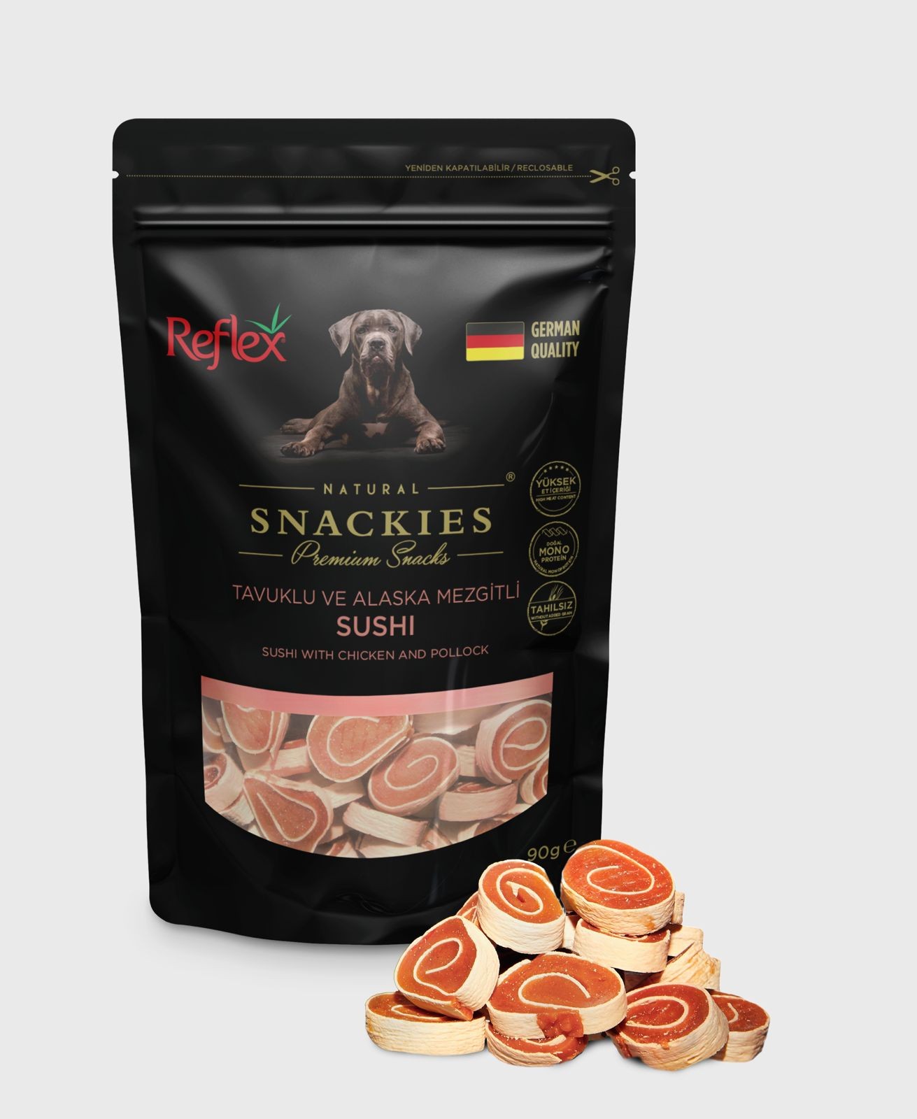 Reflex Snackies Tavuklu Ve Alaska Mezgitli Sushi Köpek Ödülü 90 Gr