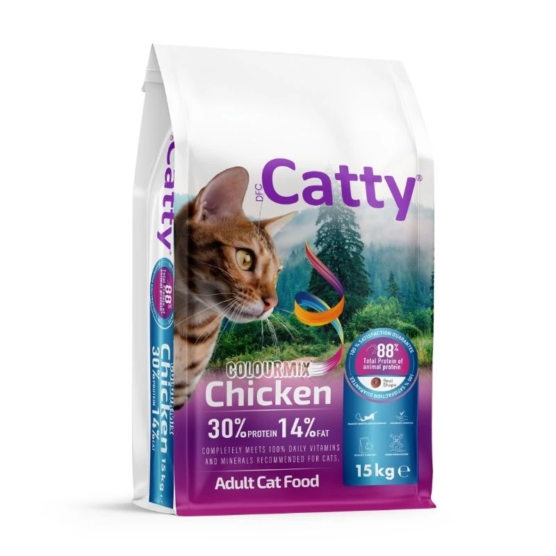Catty Colormix Tavuklu Renkli Taneli Yetişkin Kedi Maması 15 Kg