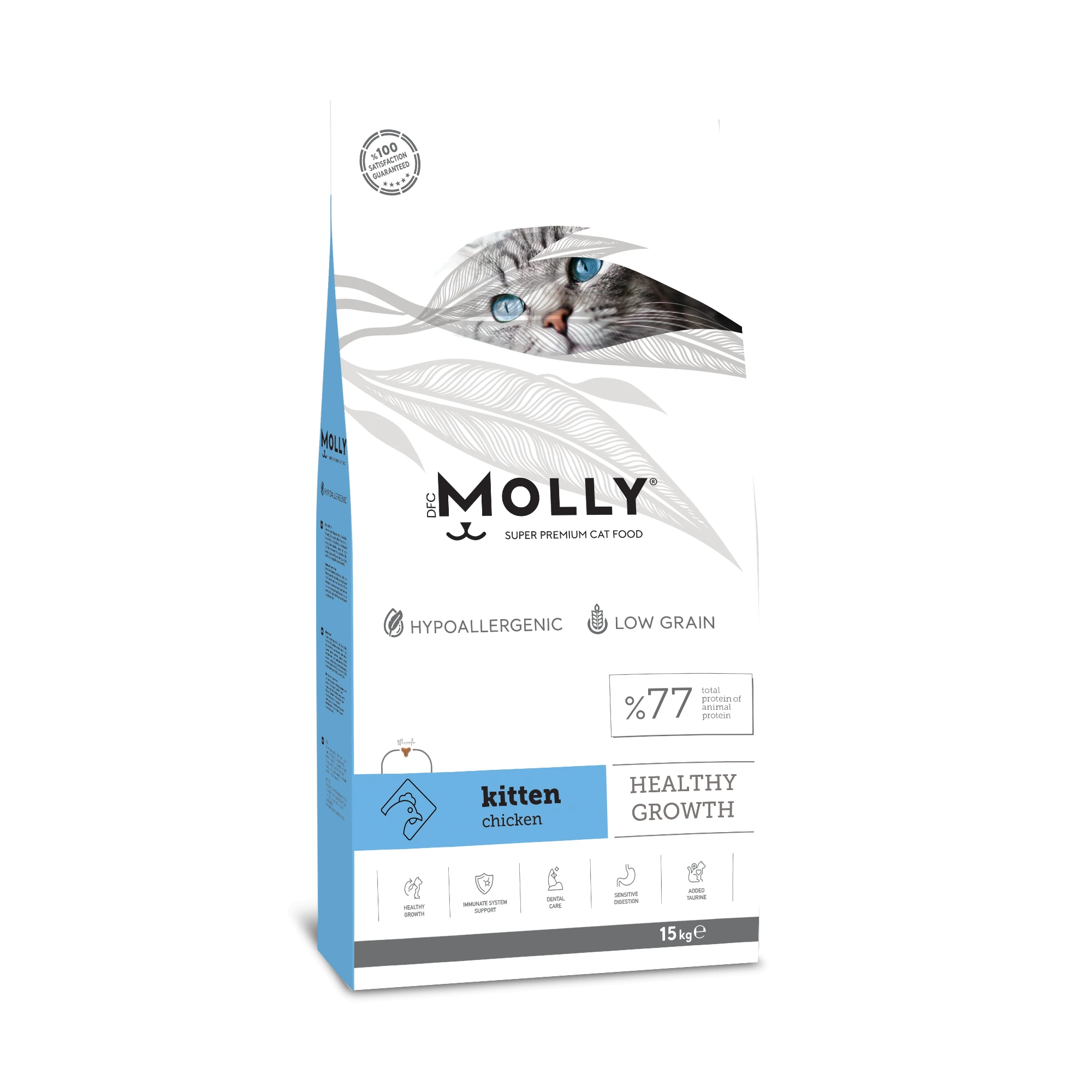 Molly Hipoalerjenik Düşük Tahıllı Tavuklu Yavru Kedi Maması 15 Kg