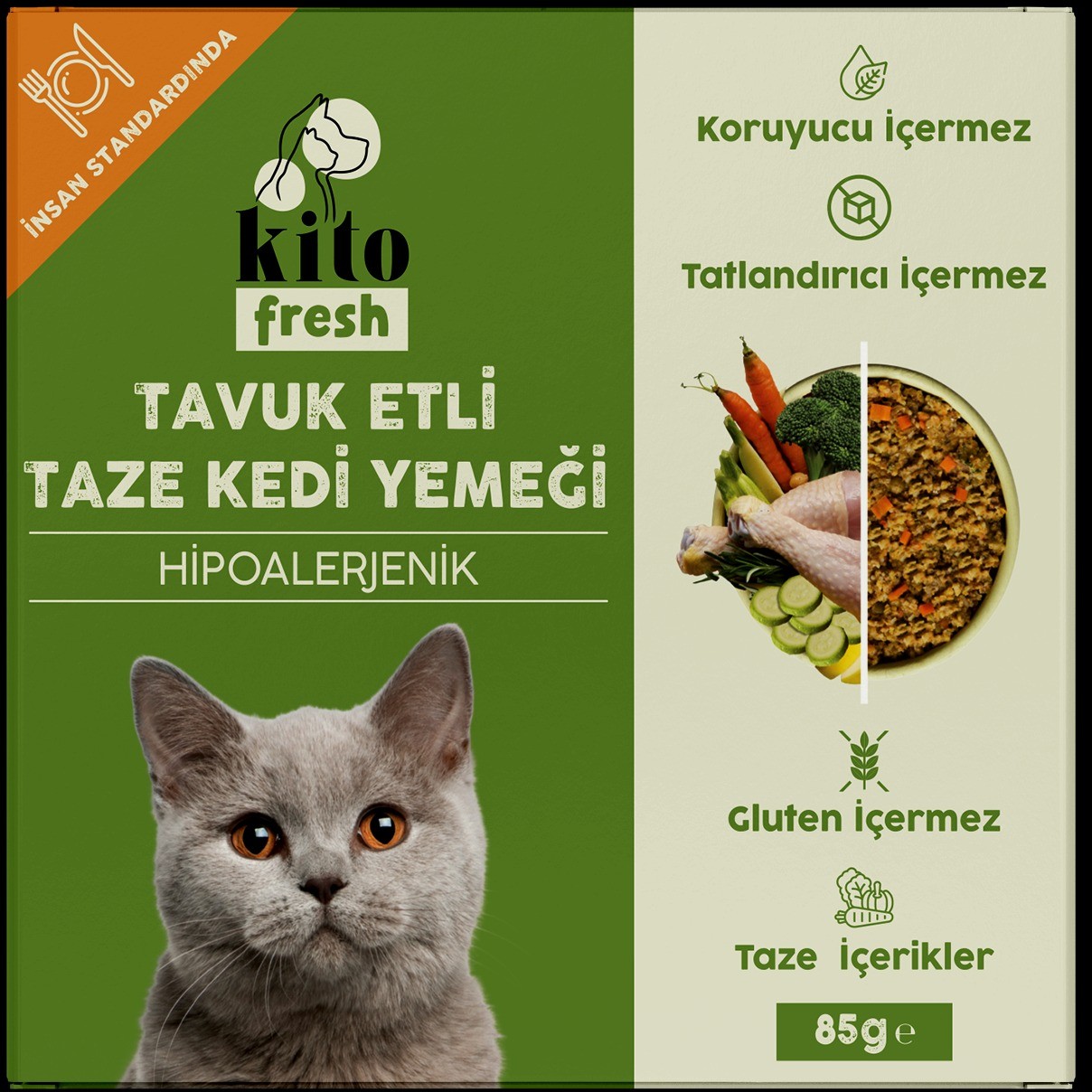 Kito Fresh Tavuk Etli Kedi Yemeği 85 Gr