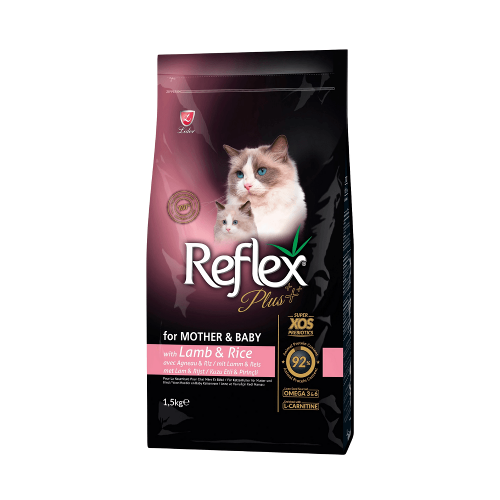 Reflex Plus Mother & Baby Kuzu Etli Yavru ve Yetişkin Kedi Maması 1.5 Kg (3 Adet)