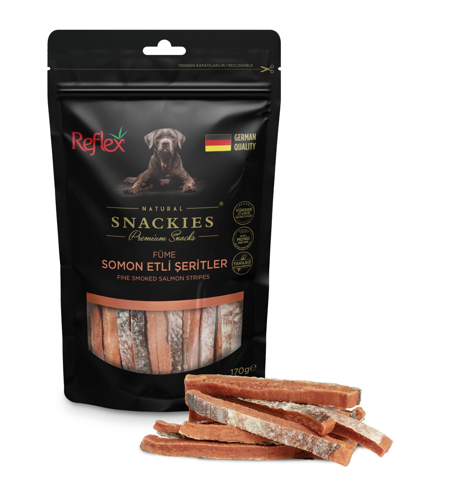 Reflex Snackies Füme Somon Etli Şeritler Köpek Ödülü 170 Gr