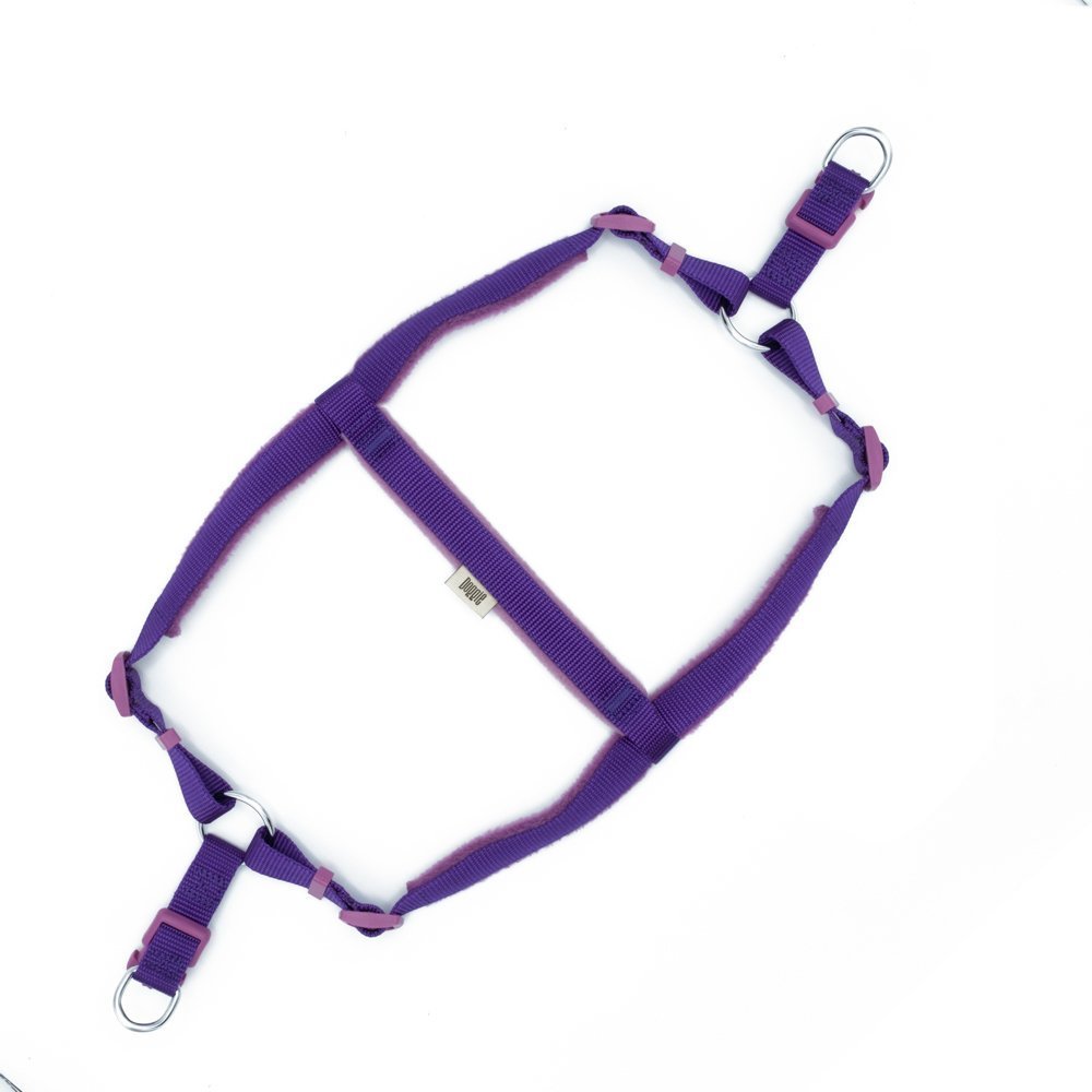 Doggie Polar Dokumadan El Yapımı Ronin Model Köpek Göğüs Tasması L-2x55-65 Cm Mor