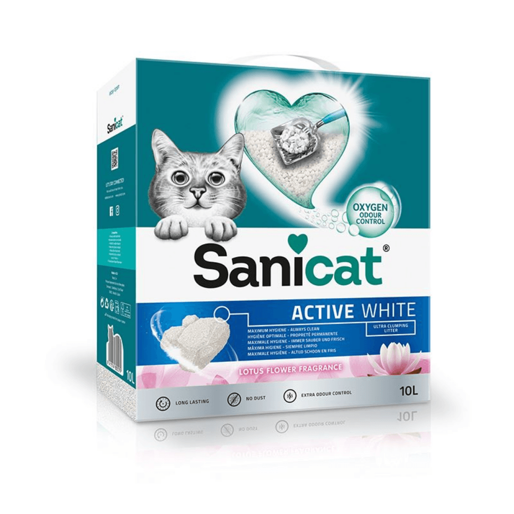 Sanicat Active White Lotus Flower Süper Topaklanan Kedi Kumu 10 l