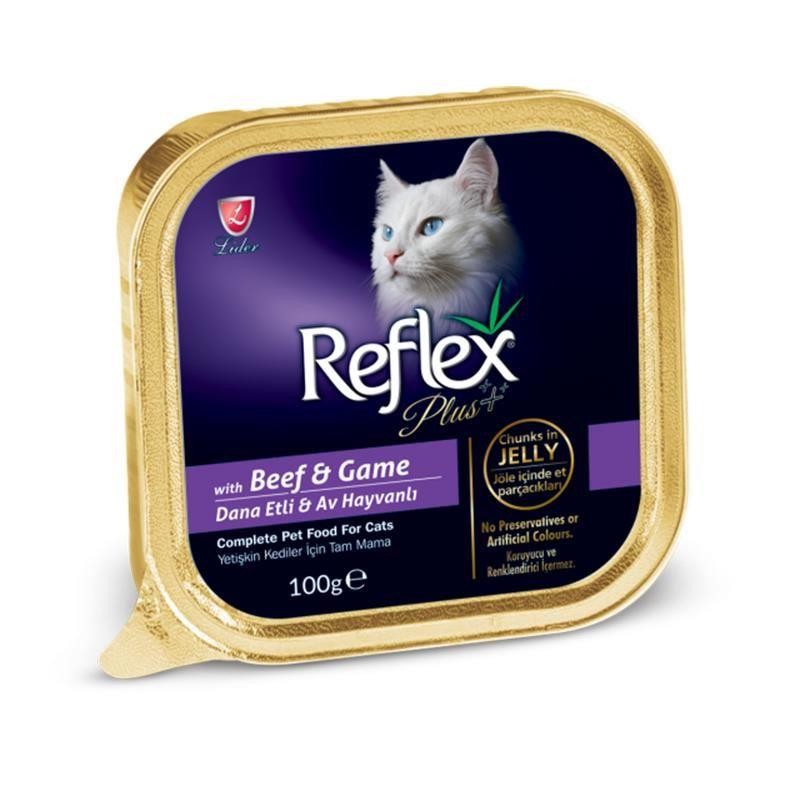 Reflex Plus Dana Etli ve Av Hayvanlı Jelly Kedi Konservesi 100 Gr
