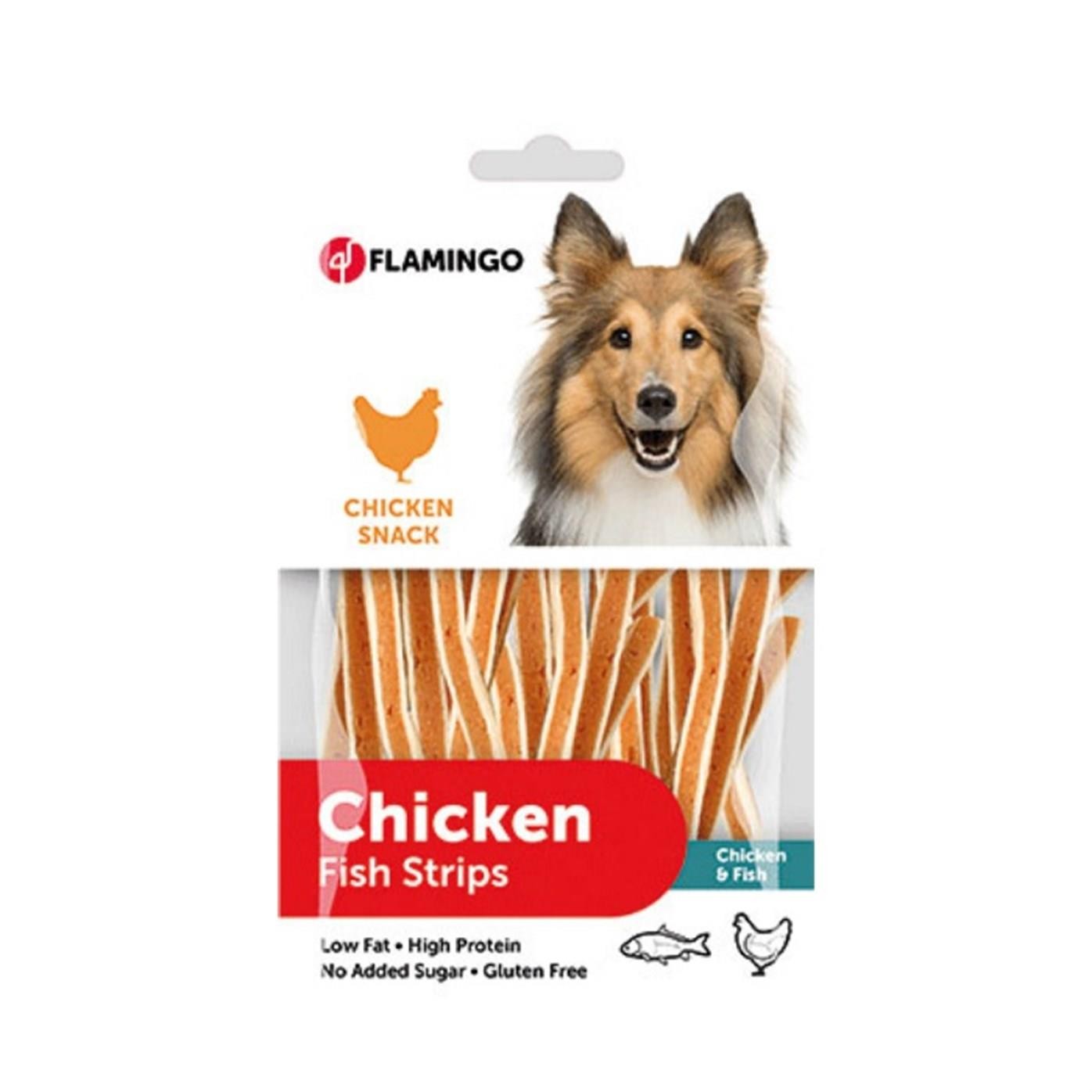 Flamingo Tavuk Etli Ve Balıklı Şerit Sandviç Köpek Ödülü 85 Gr