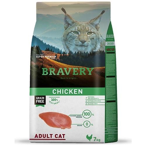 Bravery Tahılsız Tavuk Etli Yetişkin Kedi Maması 7 Kg