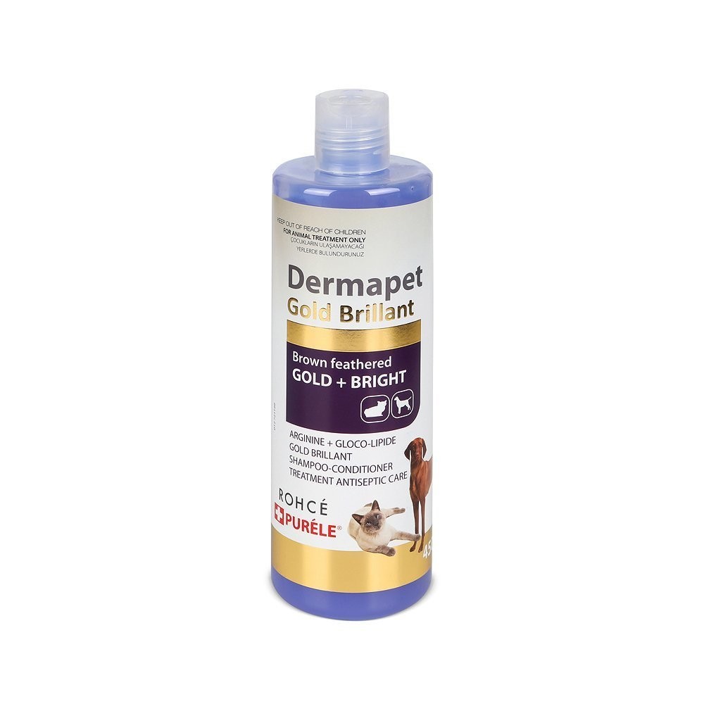 Purele Dermapet Sarı Kahverengi Irk Kedi ve Köpek İçin Dermatolojik Etkili Kremli Şampuan 450 Ml