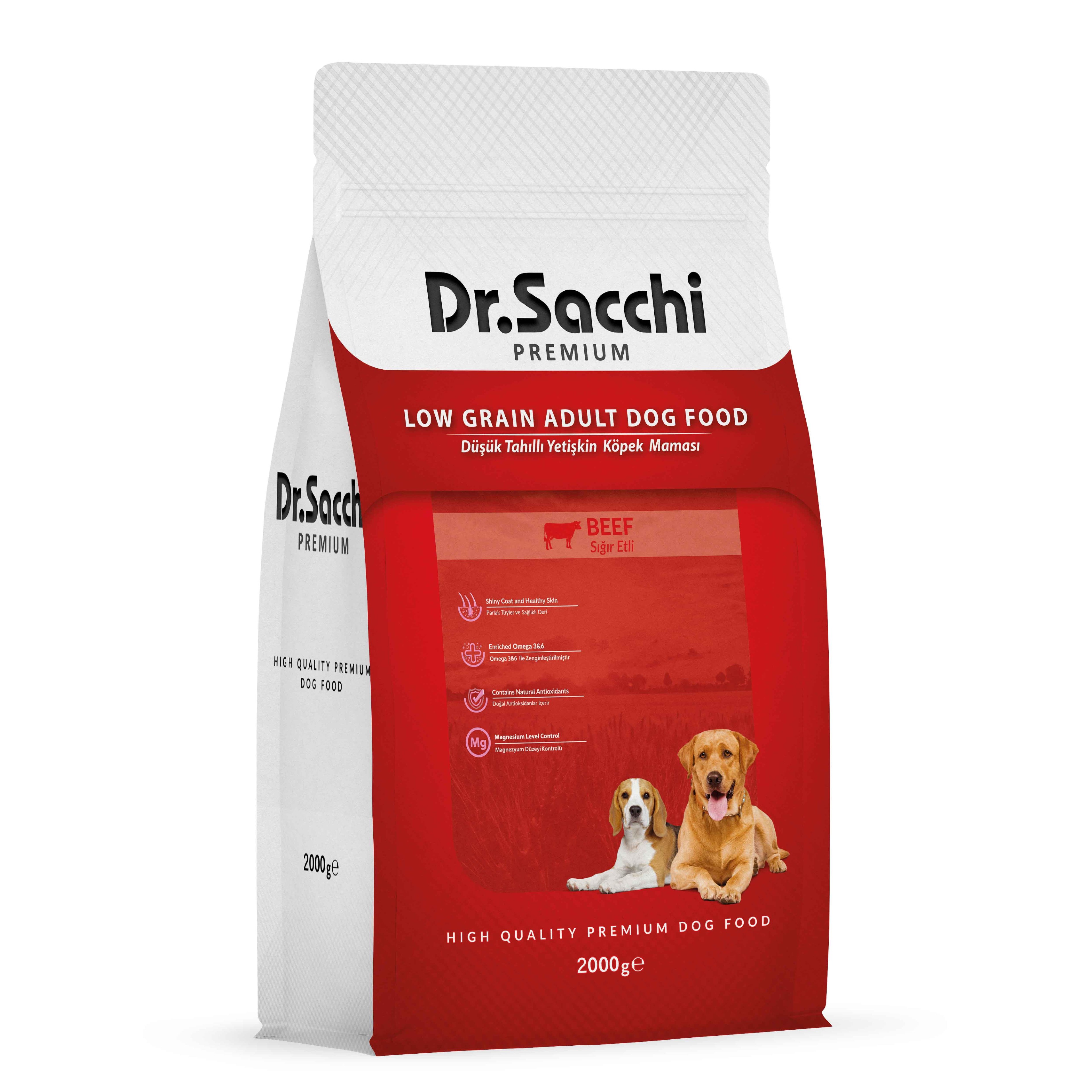 Dr. Sacchi Premium Sığır Etli ve Pirinçli Yetişkin Köpek Maması 2 Kg