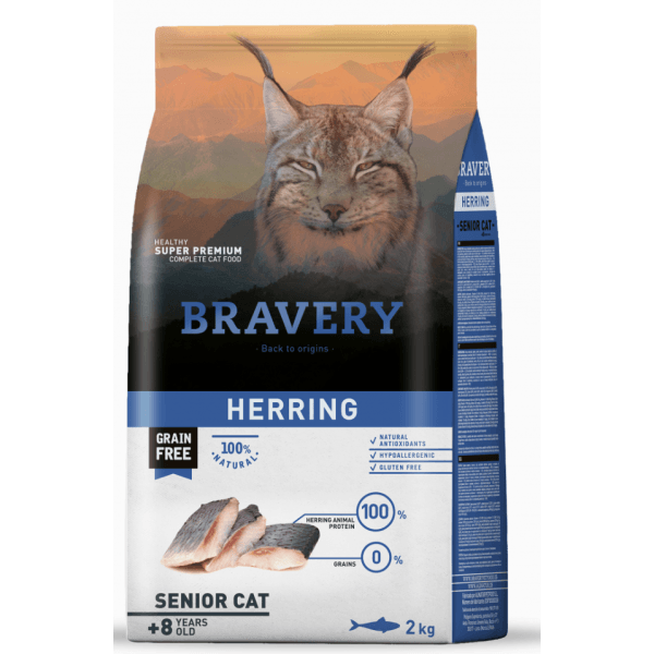 Bravery Tahılsız Ringa Balıklı Yaşlı Kedi Maması 2 Kg