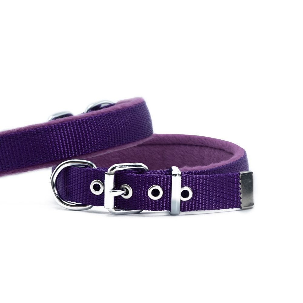 Doggie Polar Dokumadan El Yapımı Köpek Boyun Tasması 2x35-40 Cm Mor
