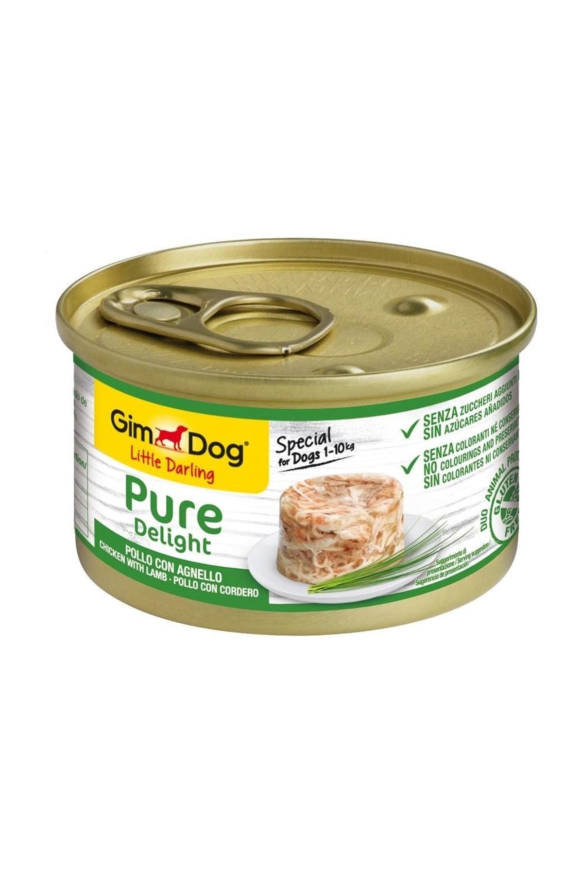 GimDog Pure Delight Tavuk Etli ve Kuzu Etli Yetişkin Köpek Konservesi 85 Gr