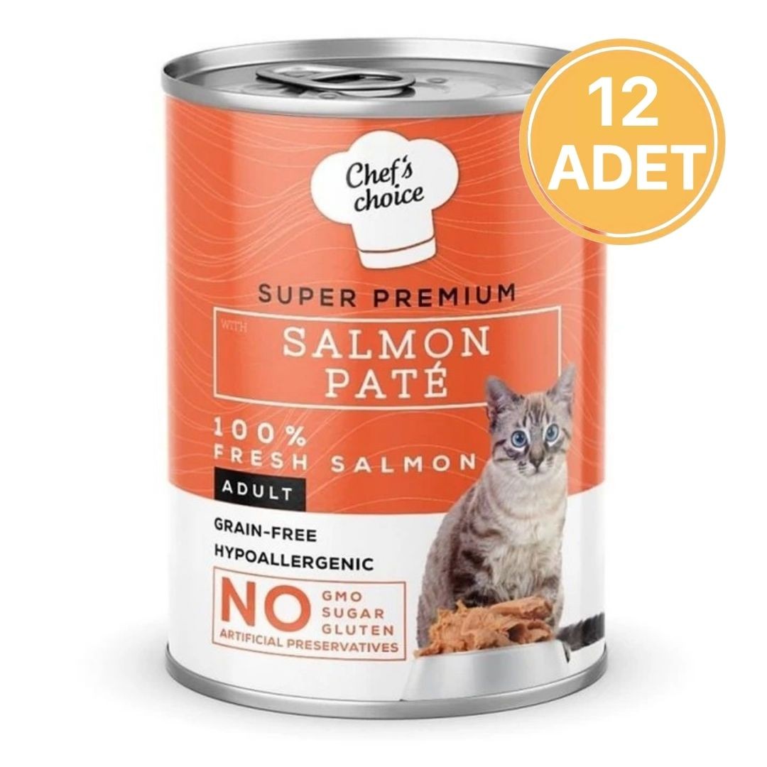 Chefs Choice Tahılsız Somonlu Ezme Kedi Konservesi 400 Gr (12 Adet)