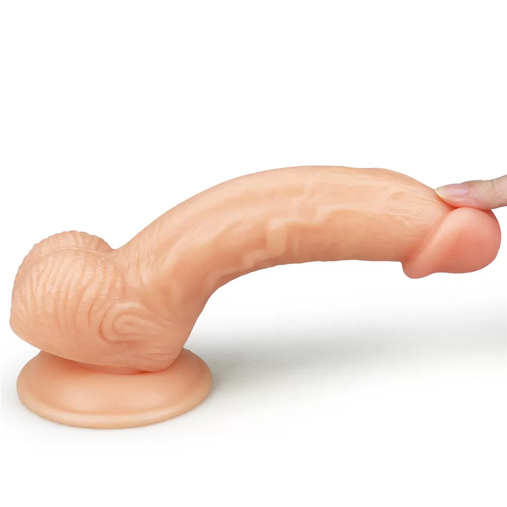Geliştirilmiş Gerçekçi Yapay Penis Yumuşak Doku Realistik Dildo 20x3.8 CM detay