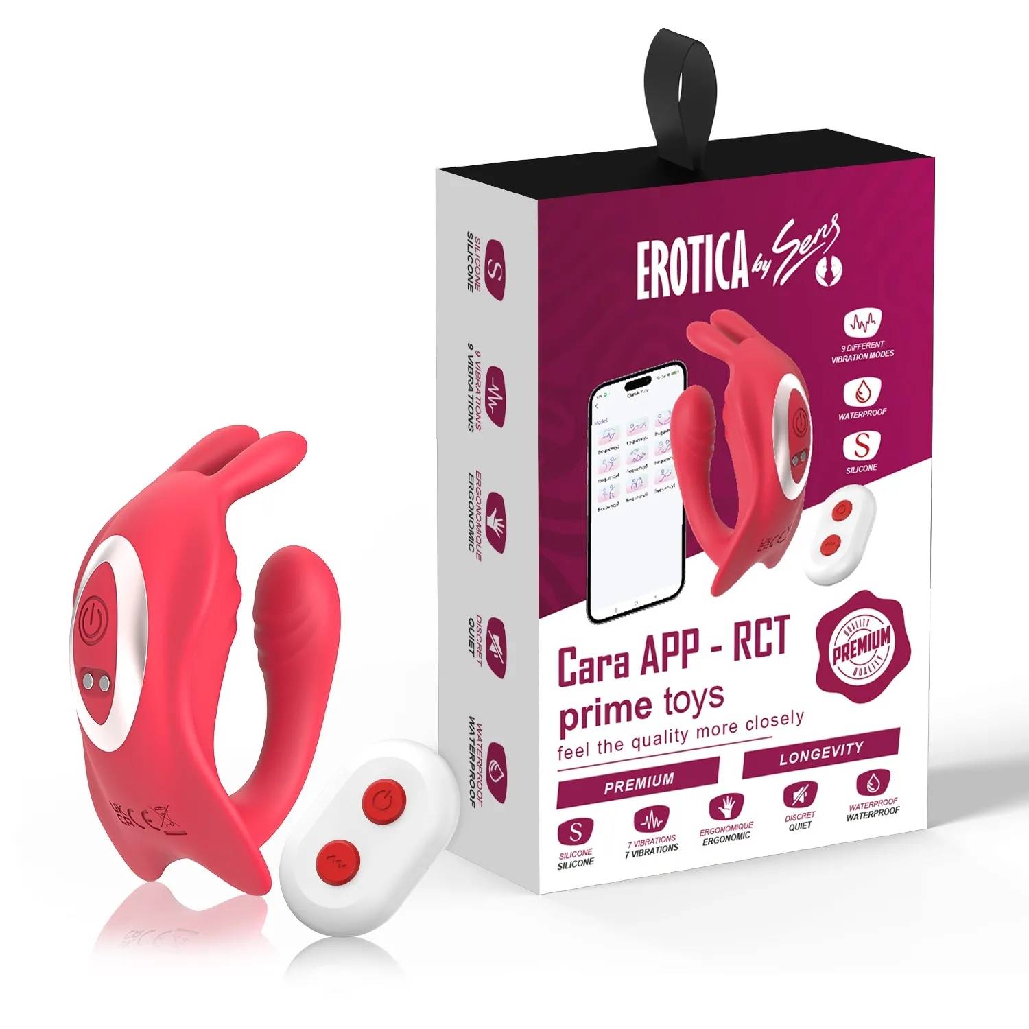 Cara APP RCT - Şarjlı Kumanda Ve Telefon Kontrollü Çift Motorlu G Spot ve Klitoris Uyarıcı Giyilebilir Couple Vibratör