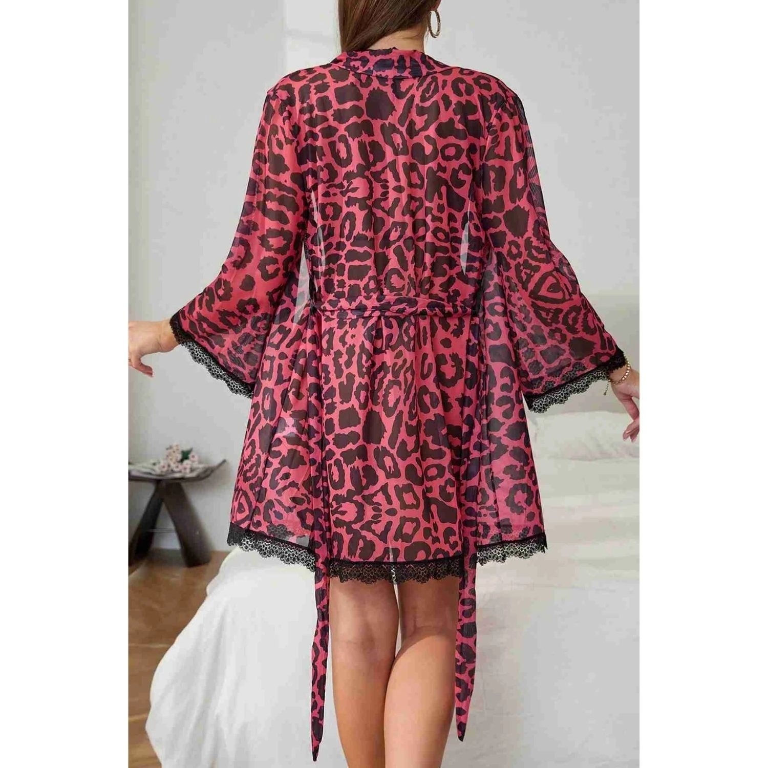 Sens Fantezi İç Giyim Leopar Külot Sütyen Set Erotik Gecelik Sabahlık - 1019