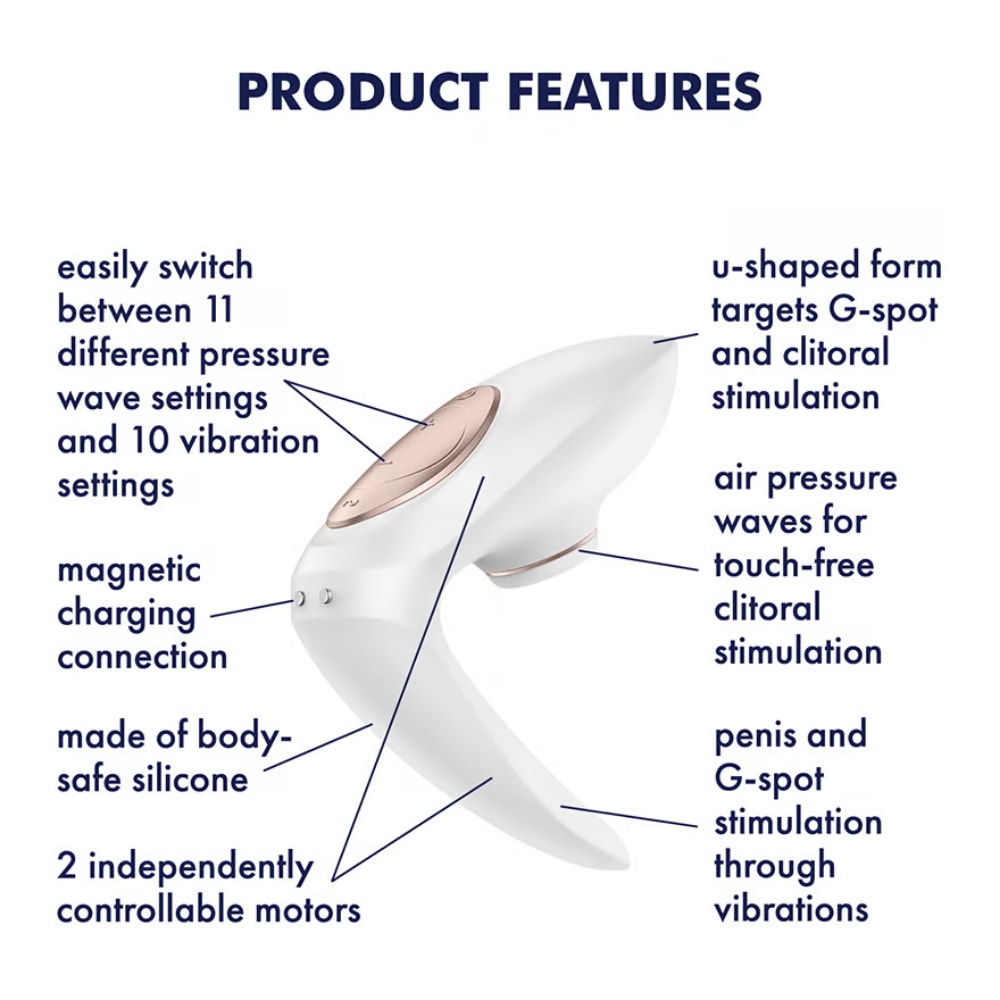 Satisfyer Pro 4 Couples Şarjlı Klitoris Emiş ve G Nokta Uyarıcı 2 in 1 Çift Vibratörü detay