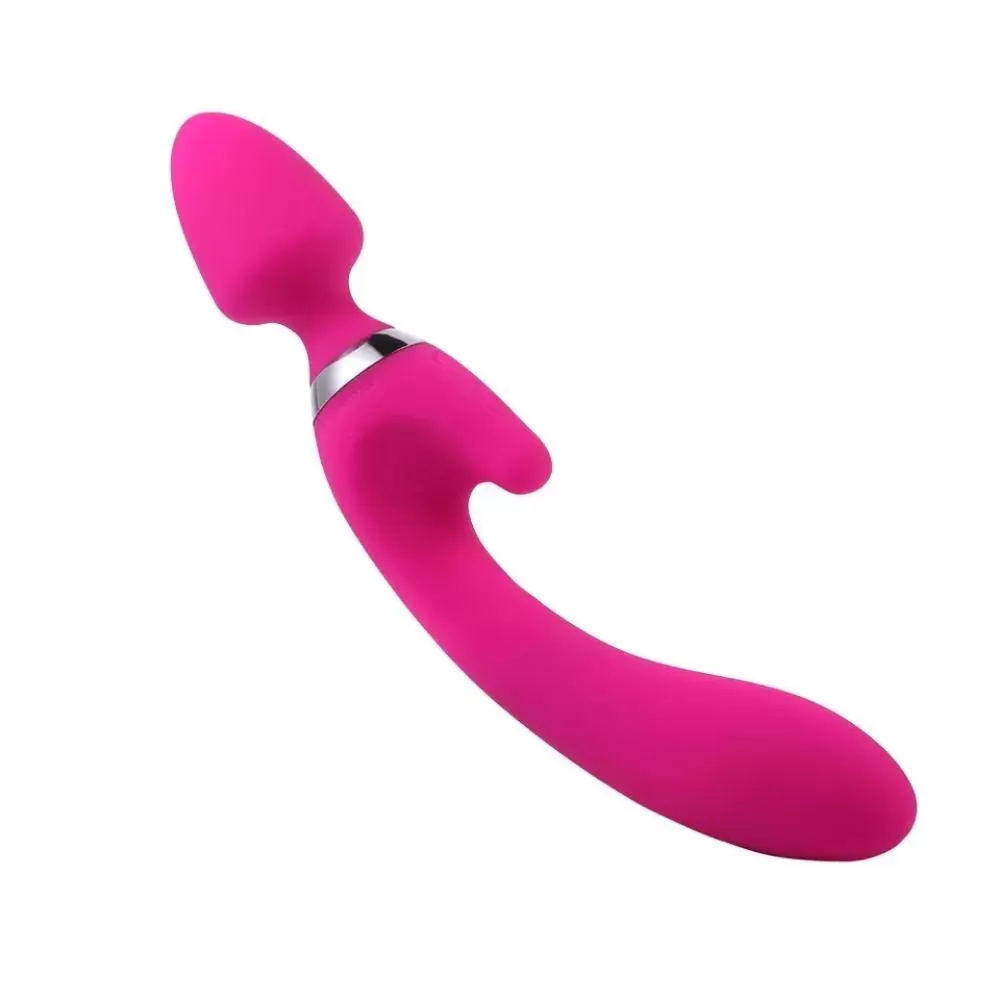 LEBOOM Çift Taraflı Klitoris ve G-Spot Uyarıcı Wand Massager Dildo Vibratör - Pembe detay