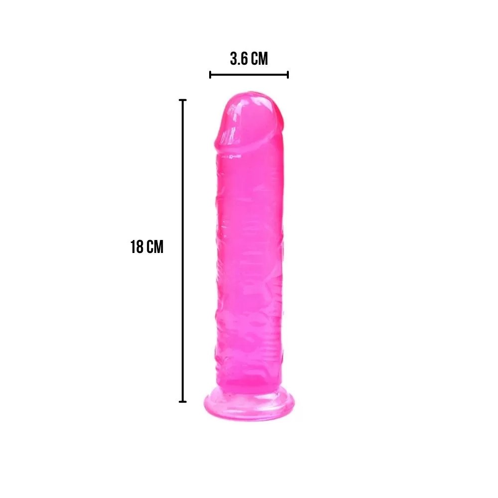 JELLY DILDO Ultra Yumuşak Dokulu Dildo Testissiz Jel Dokulu Realistik Penis 18 CM - Küçük