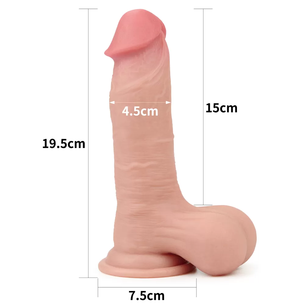 19.5 CM Tam Testisli Ultra Yumuşak Çift Katmanlı Belden Bağlamalı Penis detay
