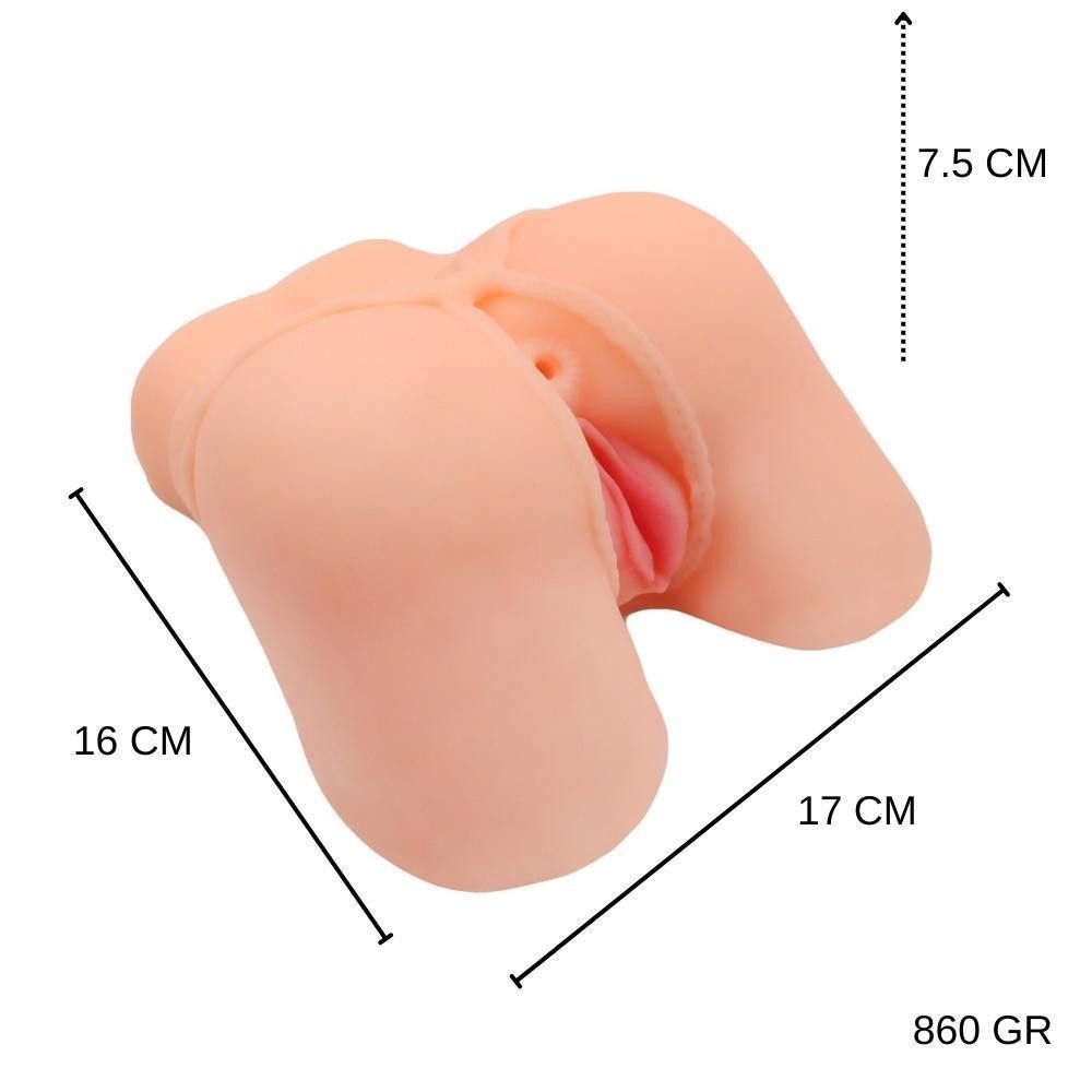 BIG ASS Jolie 2 İşlevli Külotlu Realistik Kalça Vajina ve Anal Mastürbatör