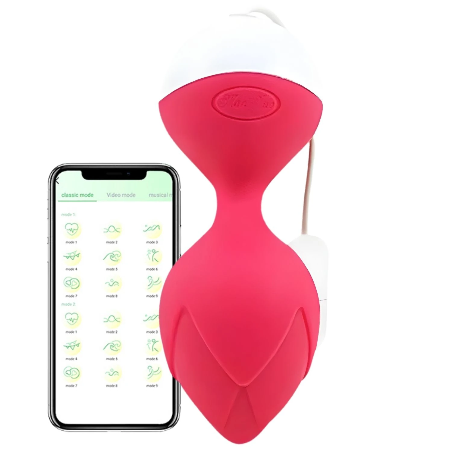 Mannuo - Telefon Kontrollü Bluetooth Destekli Güçlü Titreşimli Vibratör G Spot Uyarıcı Orgazm Kegel Topu