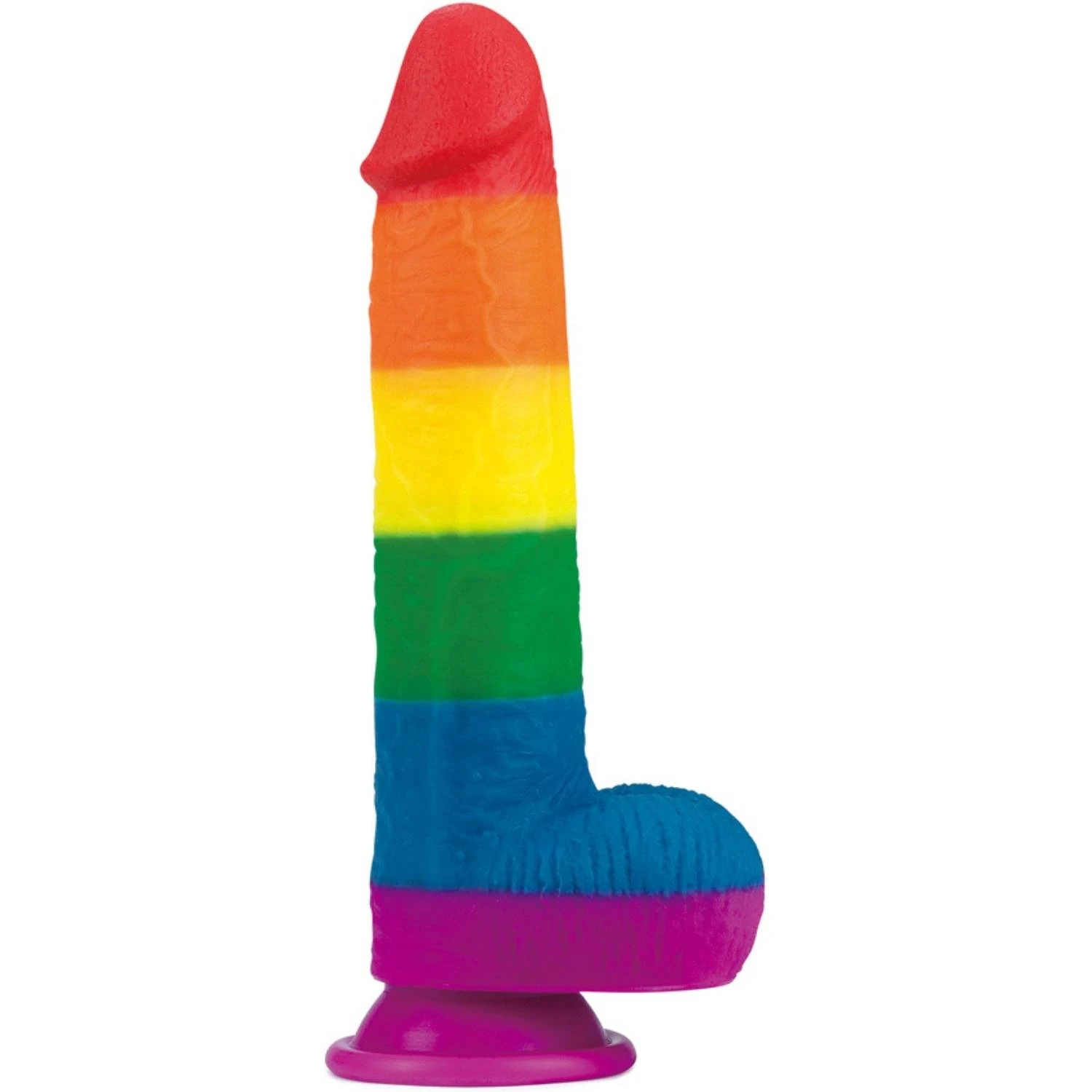 Onur Bayrağı Renkli Ultra Yumuşak Doku Silikon Gerçekçi Yapay Penis Realistik Dildo 22.5x4 CM