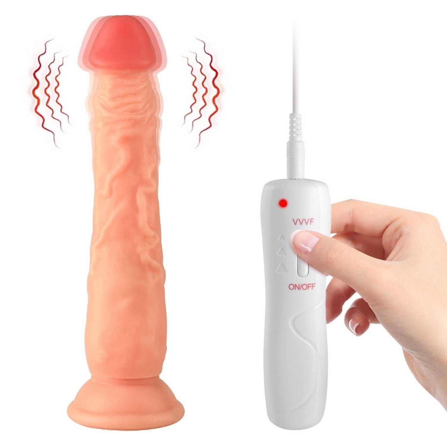 Kendrick - Kumandalı Vantuzlu Testissiz Güçlü Titreşimli Gerçekçi Yapay Penis Realistik Dokuda Dildo 22 CM detay