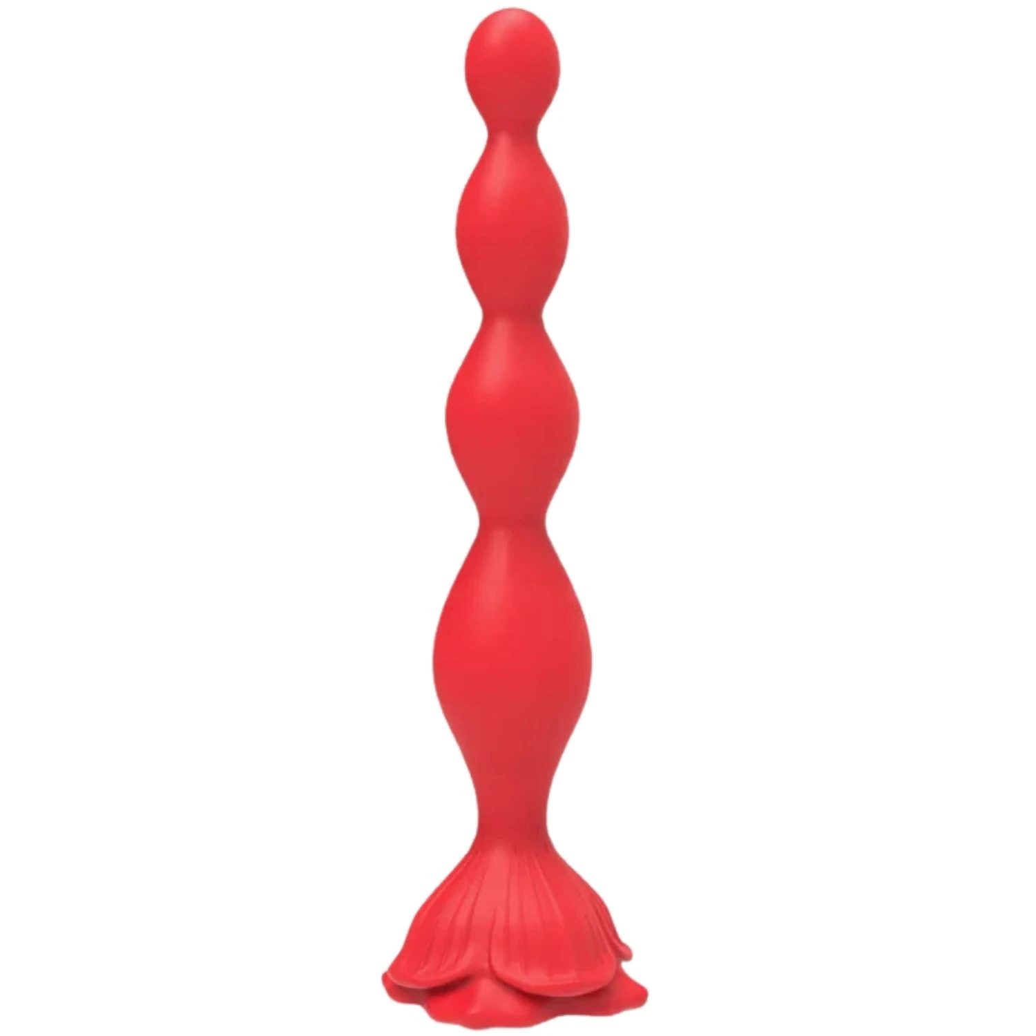 Rose Beads - Manyetik Şarjlı Gül Tasarımlı Güçlü Titreşimli Boncuklar Kademeli Boyut Eğilebilir Anal Beads Vibratör