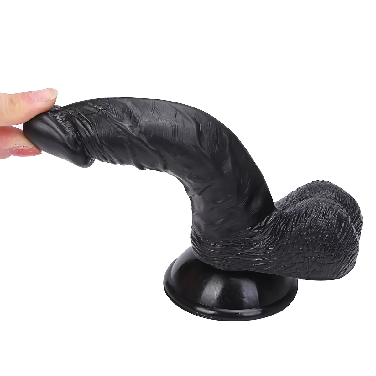 VITO Dildo Gerçekçi Et Dokusunda Eğik Realistik Zenci Penis 16CM detay