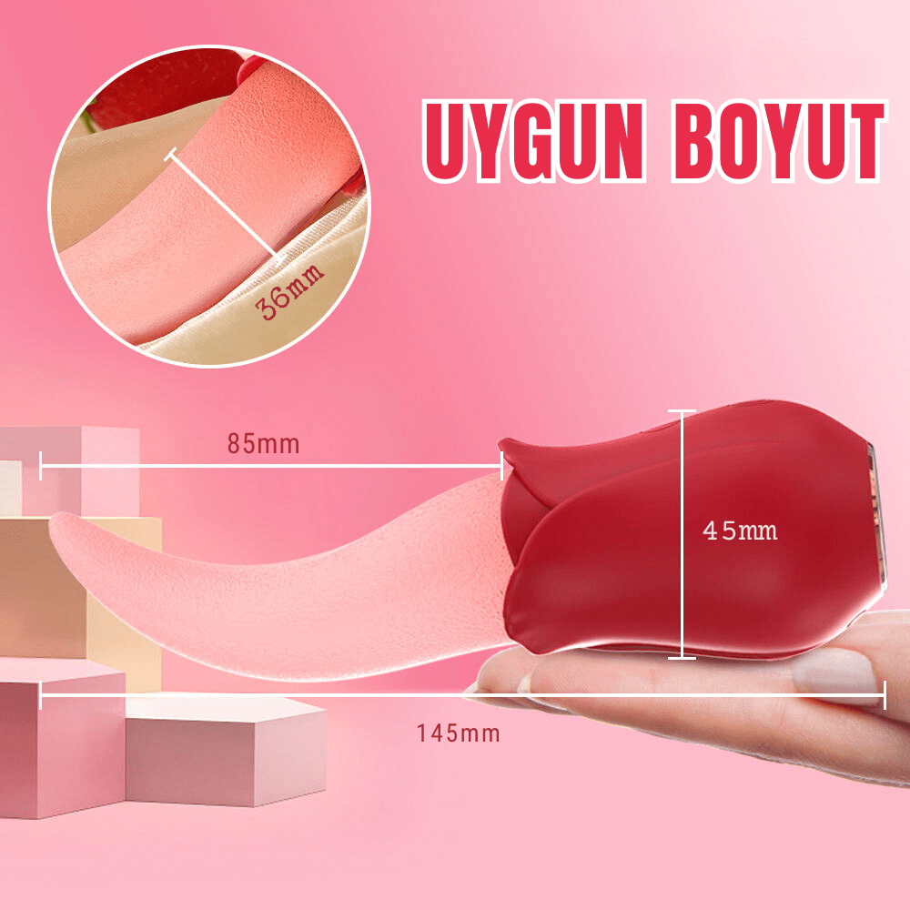 PRIME TOYS Vicky Şarjlı Klitoris Uyarıcı Titreşimli ve Hareketli Sessiz Mini Gerçekçi Dil Vibratör