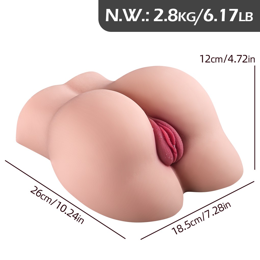 Premium Ass Masturbator Eva - Realistik Anal Vajinal 2 in 1 Titreşimli Suni Kalça Vajina